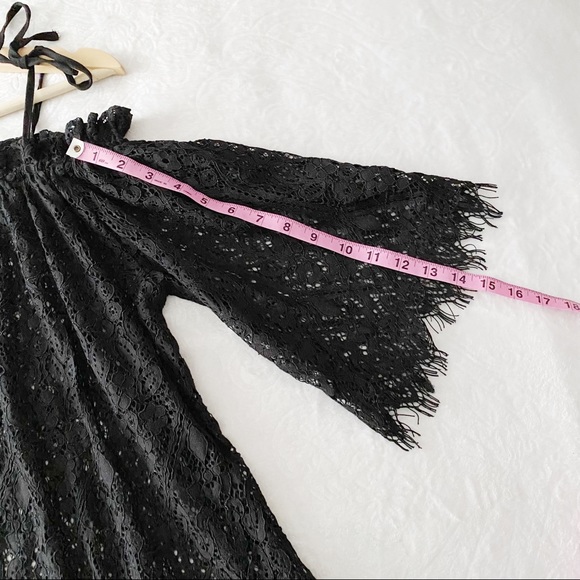 Bebe Black Lace Tied Off Shoulder Top - Picture 9 of 10